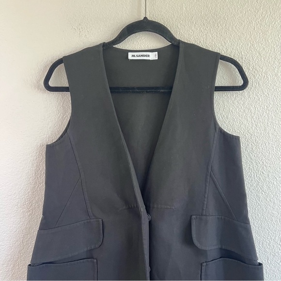 Jil Sander Women’s Tailored Knee Length Black Dress Vest - Picture 4 of 11